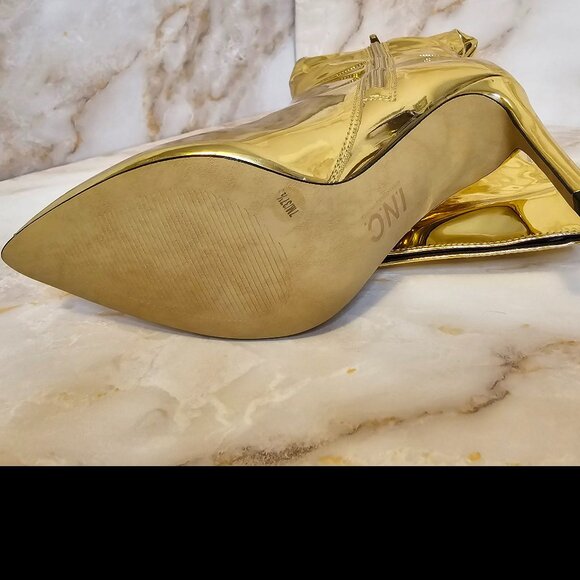 I.N.C Iyonna Over-The-Knee Slouch Boots, Gold Patent, Size 7, NWOT - Picture 4 of 6